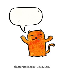cartoon cat with speech bubble