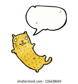 gato de dibujos animados con burbuja de habla