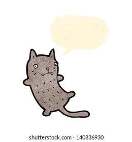 cartoon cat with speech bubble