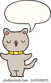 cartoon cat with speech bubble