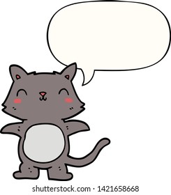 cartoon cat with speech bubble