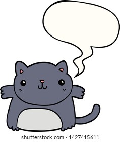 cartoon cat with speech bubble