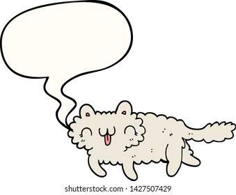 gato de dibujos animados con burbuja de habla
