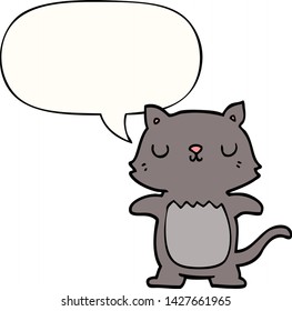 cartoon cat with speech bubble