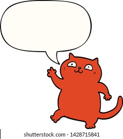cartoon cat with speech bubble