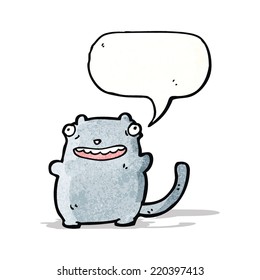 cartoon cat with speech bubble