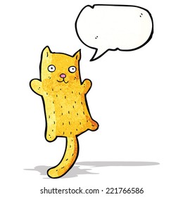 cartoon cat with speech bubble