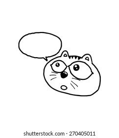 cartoon cat with speech bubble