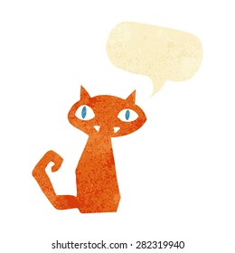cartoon cat with speech bubble