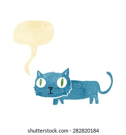 cartoon cat with speech bubble