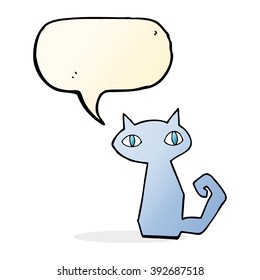 gato de dibujos animados con burbuja de habla