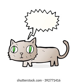 cartoon cat with speech bubble