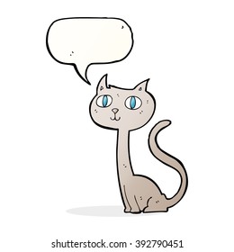 cartoon cat with speech bubble