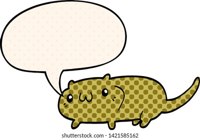 cartoon cat with speech bubble in comic book style