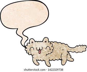 Cartoon-Katze mit Sprachblase im Retro-Stil