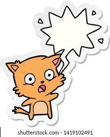 cartoon cat with speech bubble sticker