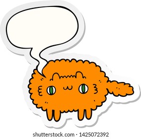 cartoon cat with speech bubble sticker