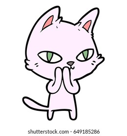 cartoon cat staring