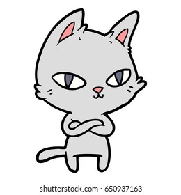 gato de dibujos animados mirando