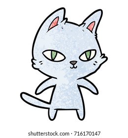 cartoon cat staring