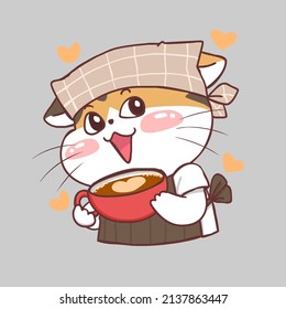 cartoon cat theme coffee set cute cute