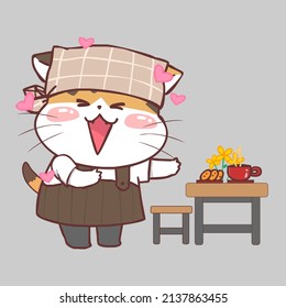 cartoon cat theme coffee set cute cute