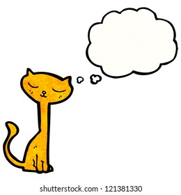 cartoon cat with thought bubble