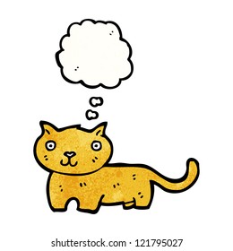 cartoon cat with thought bubble