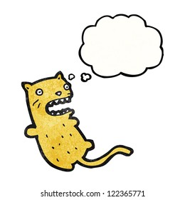 gato de dibujos animados con burbuja de pensamientos