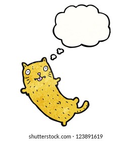 gato de dibujos animados con burbuja de pensamientos