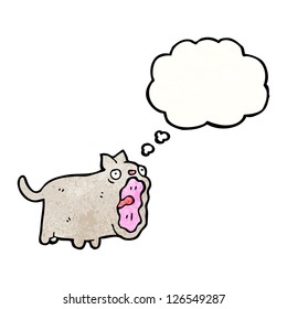 cartoon cat with thought bubble