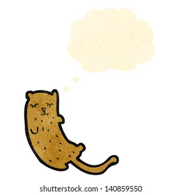 cartoon cat with thought bubble