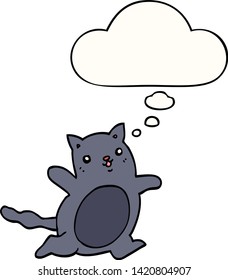 cartoon cat with thought bubble