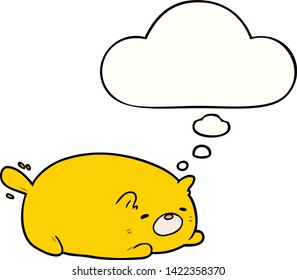 cartoon cat with thought bubble