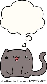 gato de dibujos animados con burbuja de pensamientos