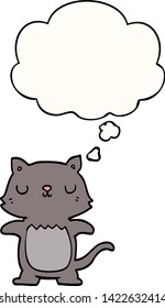 cartoon cat with thought bubble