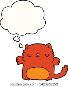 cartoon cat with thought bubble