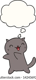 cartoon cat with thought bubble