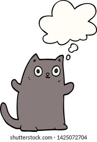 cartoon cat with thought bubble