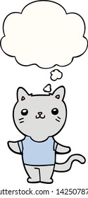 cartoon cat with thought bubble