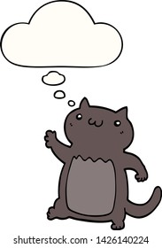 cartoon cat with thought bubble
