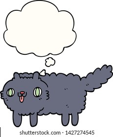 Cartoon-Katze mit Denkblase