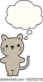 cartoon cat with thought bubble