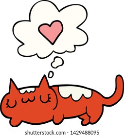 cartoon cat with thought bubble