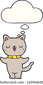 gato de dibujos animados con burbuja de pensamientos