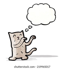 cartoon cat with thought bubble