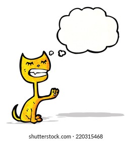 cartoon cat with thought bubble