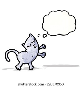 cartoon cat with thought bubble