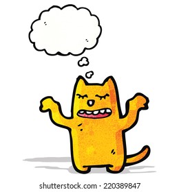 cartoon cat with thought bubble