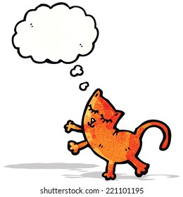 cartoon cat with thought bubble